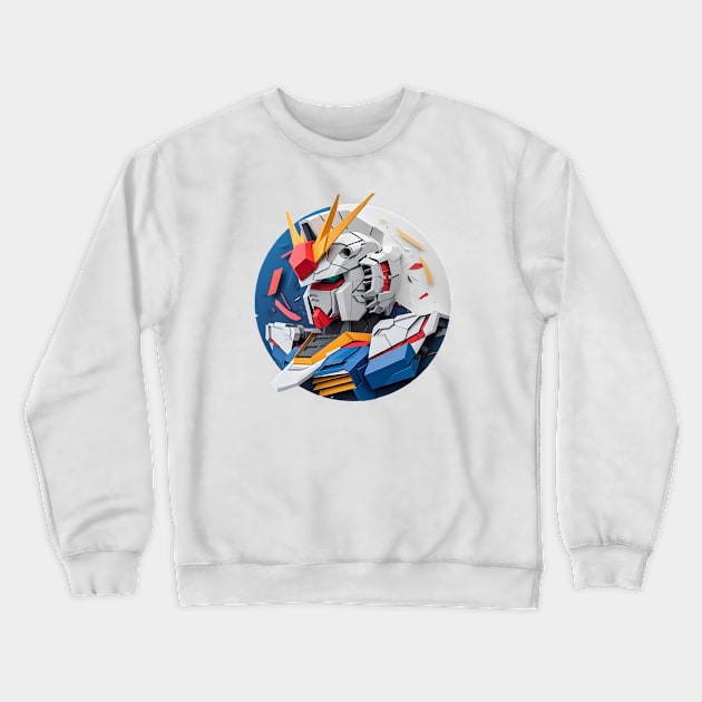 Winged Warriors: Gundam Wing, Mecha Epic, and Anime-Manga Legacy Unleashed Crewneck Sweatshirt by insaneLEDP